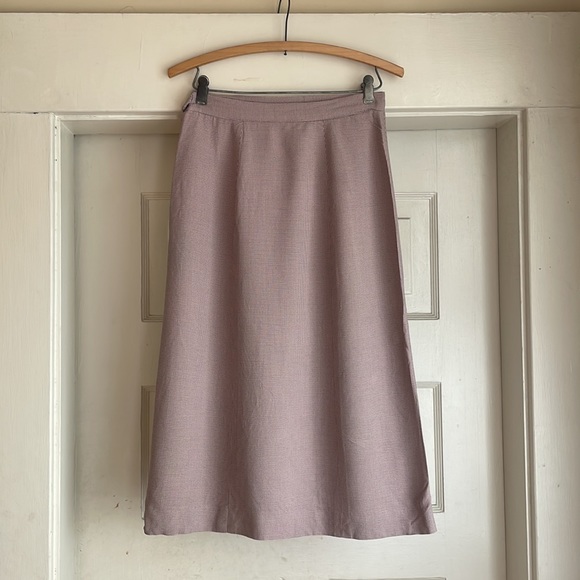 1940’s Light Pink and Grey Muted Houndstooth Pencil Skirt with Side Metal Zip - Picture 9 of 14